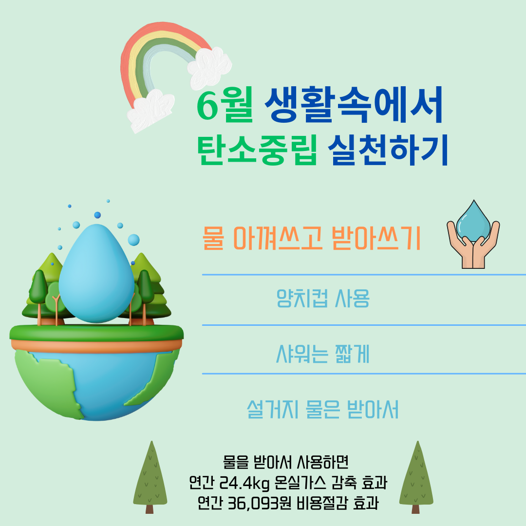 2024년 6월 탄소중립 생활실천-물 아껴쓰고 받아쓰기 1