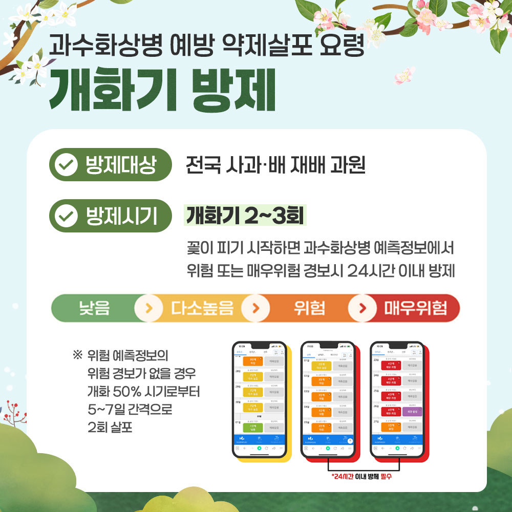 「과수화상병 예방을 위한 개화기 약제살포 카드뉴스」 안내 2