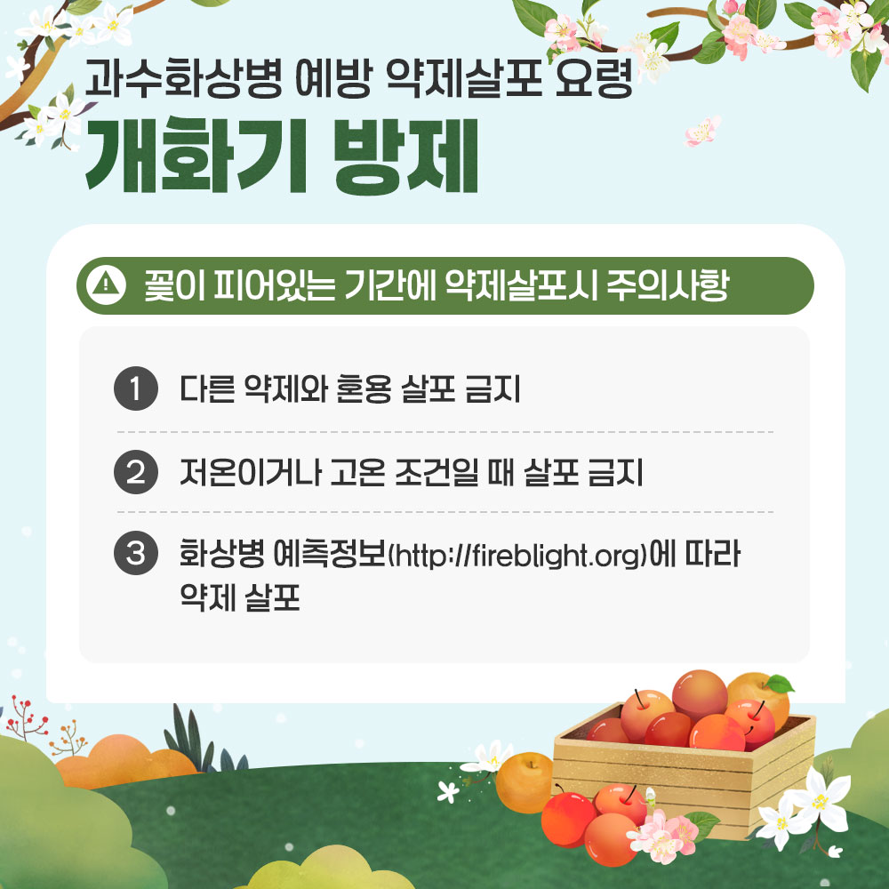 「과수화상병 예방을 위한 개화기 약제살포 카드뉴스」 안내 5