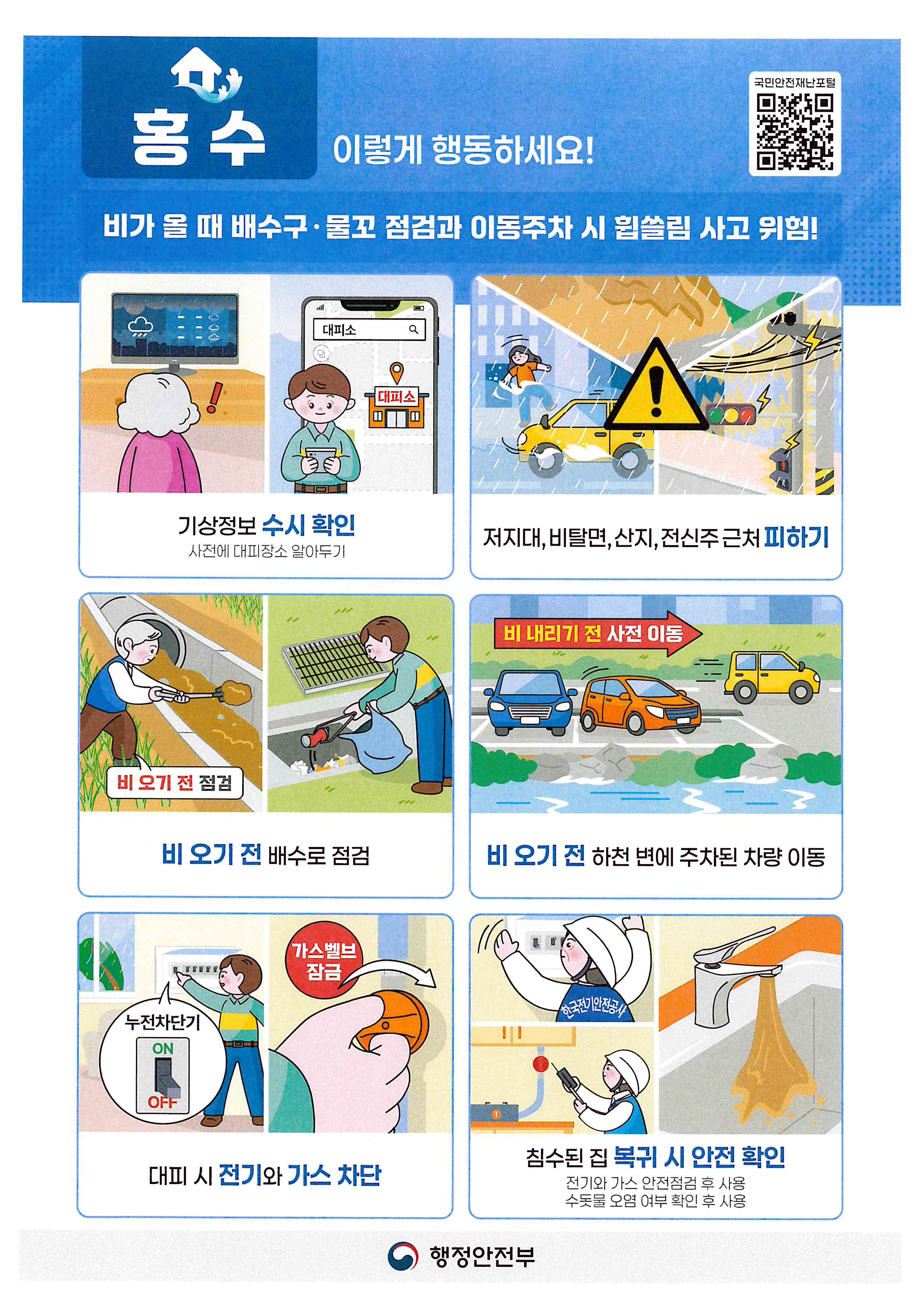 호우, 태풍 등 자연재해 발생시 국민행동요령 8