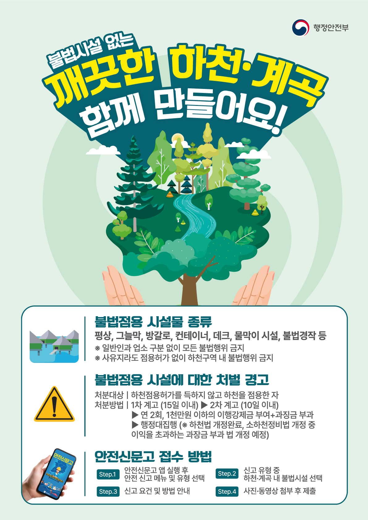 하천·계곡 및 주변 지역 불법 시설 재조사(정비) 안전신문고 신고 안내 1