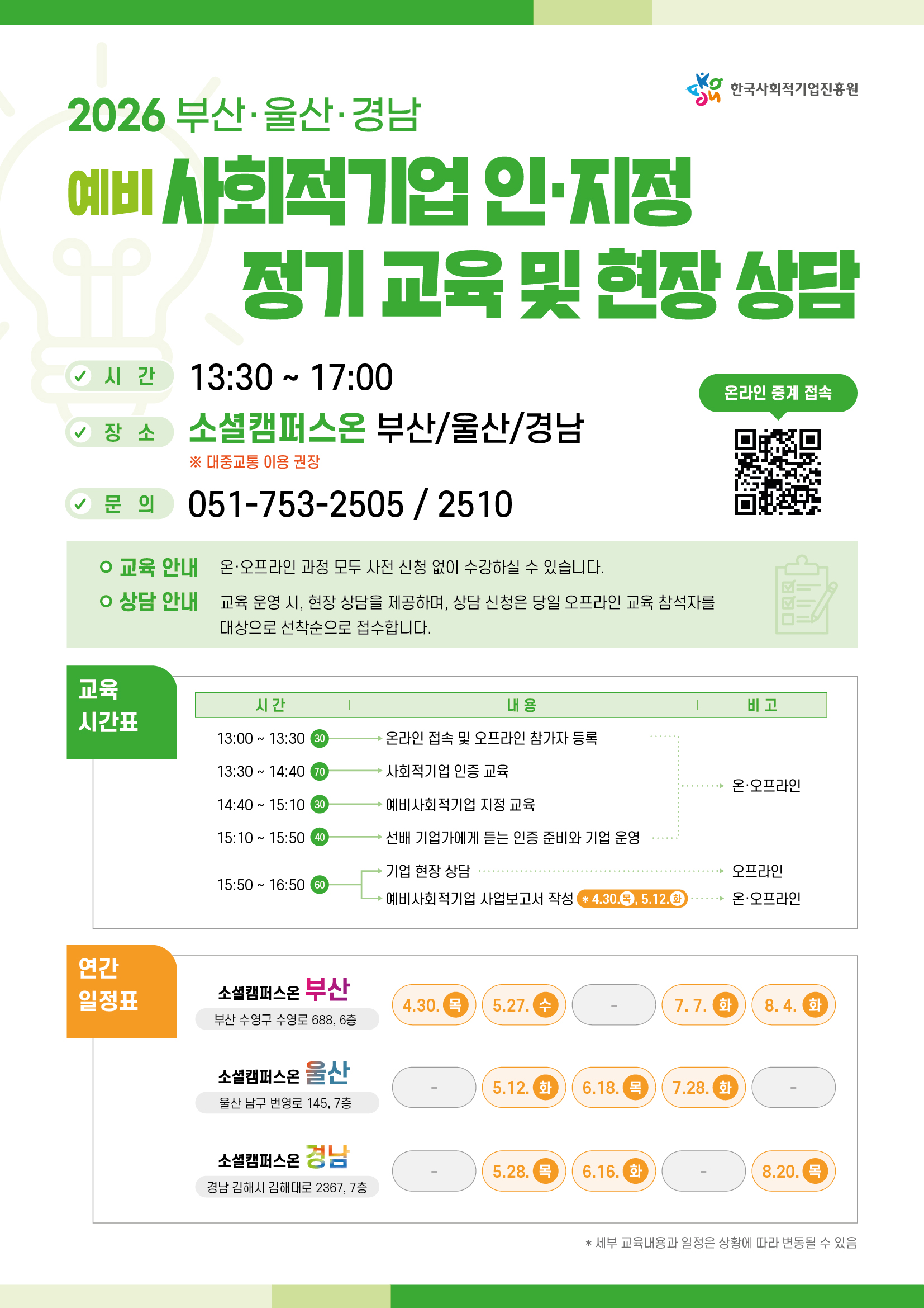 2026년 부산·울산·경남 권역 사회적기업 인증 교육 안내 1