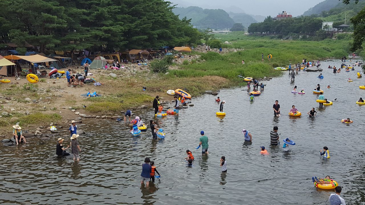 송정숲 물놀이 사진 2